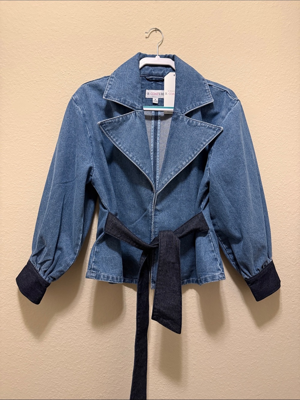 #280. B. Coature Denim Tie-Waist Jacket